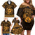 Personalized Pembrokeshire Sir Benfro Family Matching Off Shoulder Short Dress and Hawaiian Shirt Gold Puffin Celtic-inspired - Wonder Print Shop