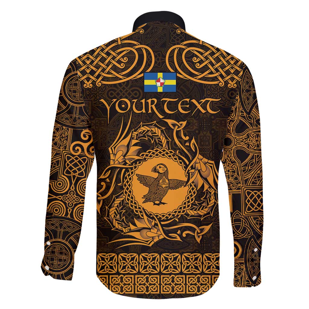 Personalized Pembrokeshire Sir Benfro Family Matching Puletasi and Hawaiian Shirt Gold Puffin Celtic-inspired - Wonder Print Shop