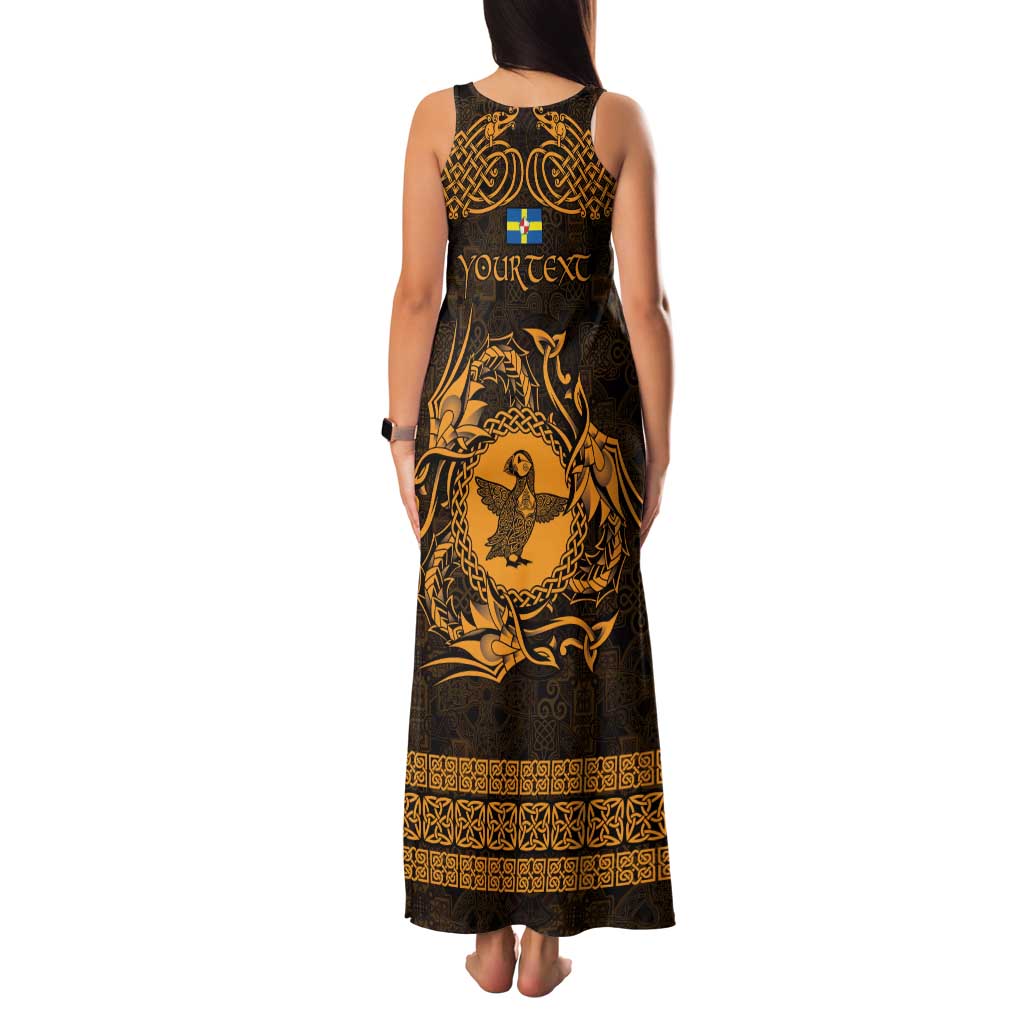 Personalized Pembrokeshire Sir Benfro Family Matching Tank Maxi Dress and Hawaiian Shirt Gold Puffin Celtic-inspired - Wonder Print Shop