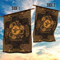 Personalized Pembrokeshire Sir Benfro Garden Flag Gold Puffin Celtic-inspired - Wonder Print Shop