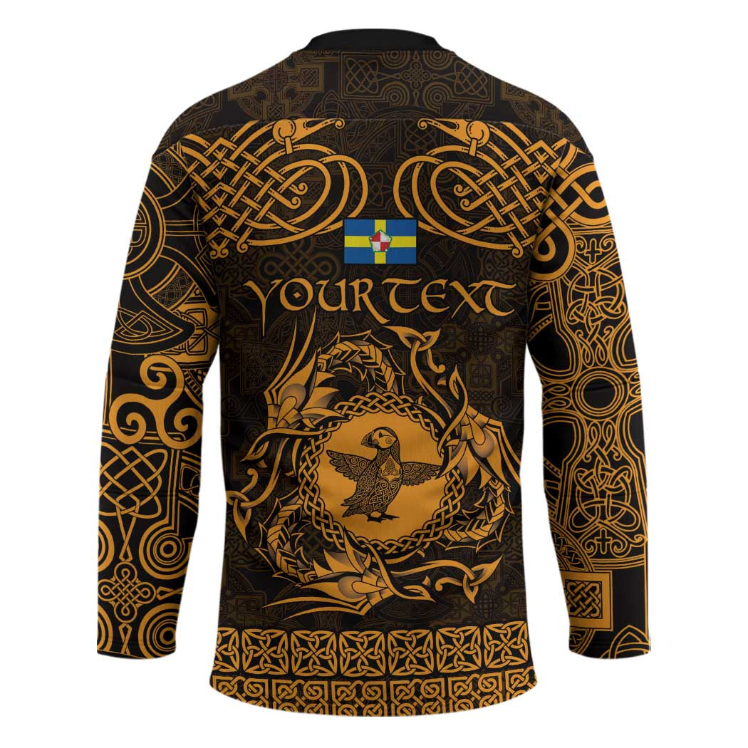 Personalized Pembrokeshire Sir Benfro Hockey Jersey Gold Puffin Celtic-inspired - Wonder Print Shop