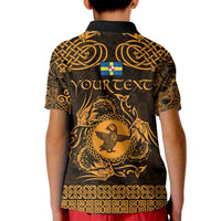 Personalized Pembrokeshire Sir Benfro Kid Polo Shirt Gold Puffin Celtic-inspired - Wonder Print Shop
