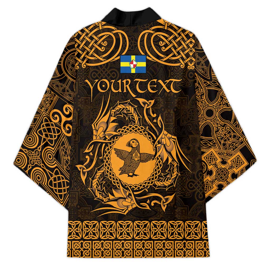 Personalized Pembrokeshire Sir Benfro Kimono Gold Puffin Celtic-inspired - Wonder Print Shop