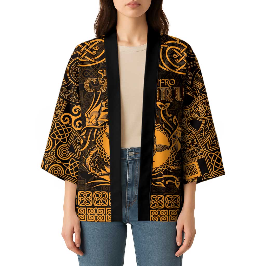 Personalized Pembrokeshire Sir Benfro Kimono Gold Puffin Celtic-inspired - Wonder Print Shop