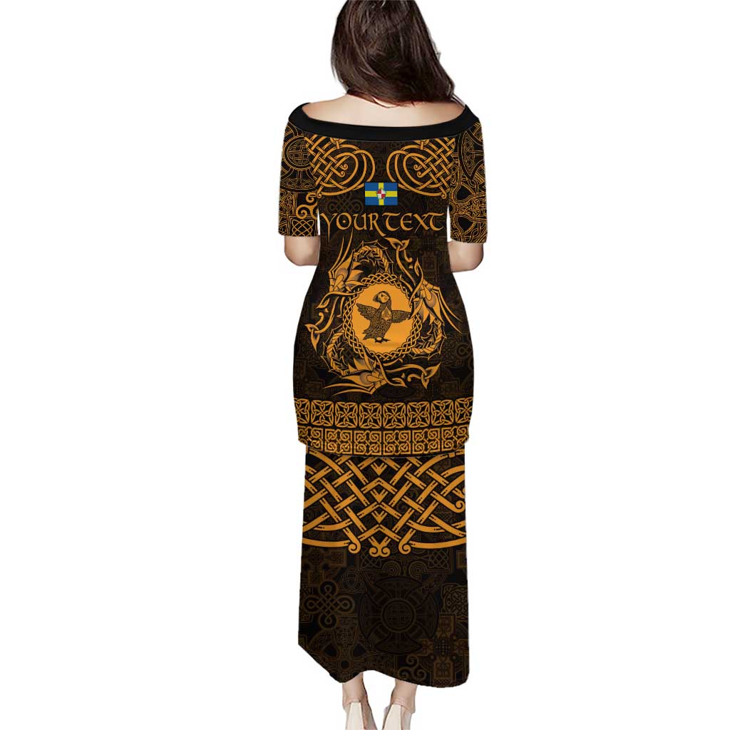 Personalized Pembrokeshire Sir Benfro Puletasi Gold Puffin Celtic-inspired - Wonder Print Shop