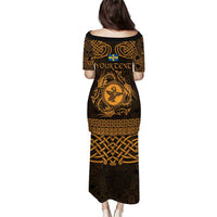 Personalized Pembrokeshire Sir Benfro Puletasi Gold Puffin Celtic-inspired - Wonder Print Shop