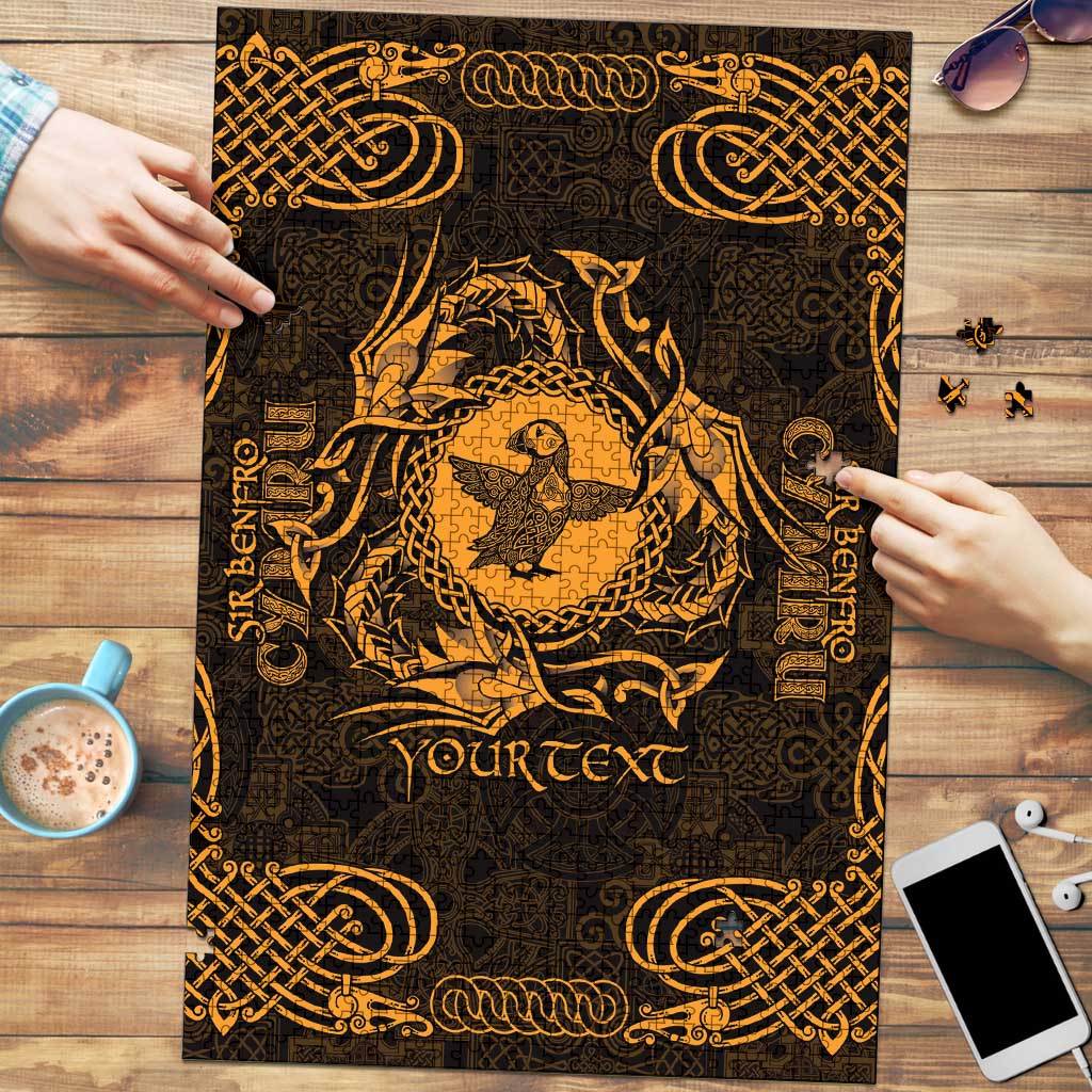 Personalized Pembrokeshire Sir Benfro Puzzle Gold Puffin Celtic-inspired - Wonder Print Shop