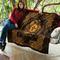 Personalized Pembrokeshire Sir Benfro Quilt Gold Puffin Celtic-inspired - Wonder Print Shop