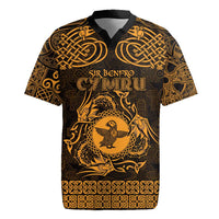 Personalized Pembrokeshire Sir Benfro Rugby Jersey Gold Puffin Celtic-inspired - Wonder Print Shop