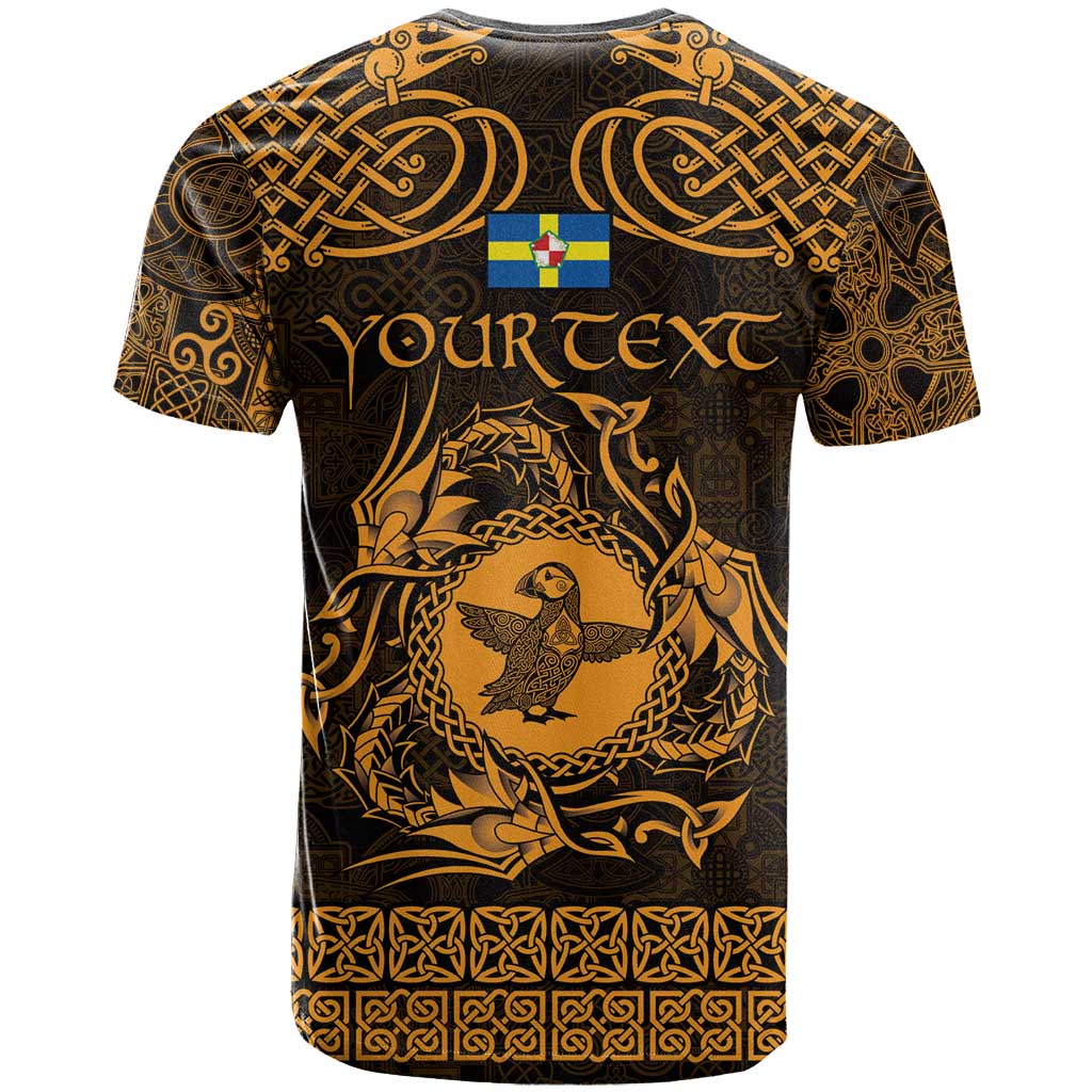Personalized Pembrokeshire Sir Benfro T Shirt Gold Puffin Celtic-inspired - Wonder Print Shop