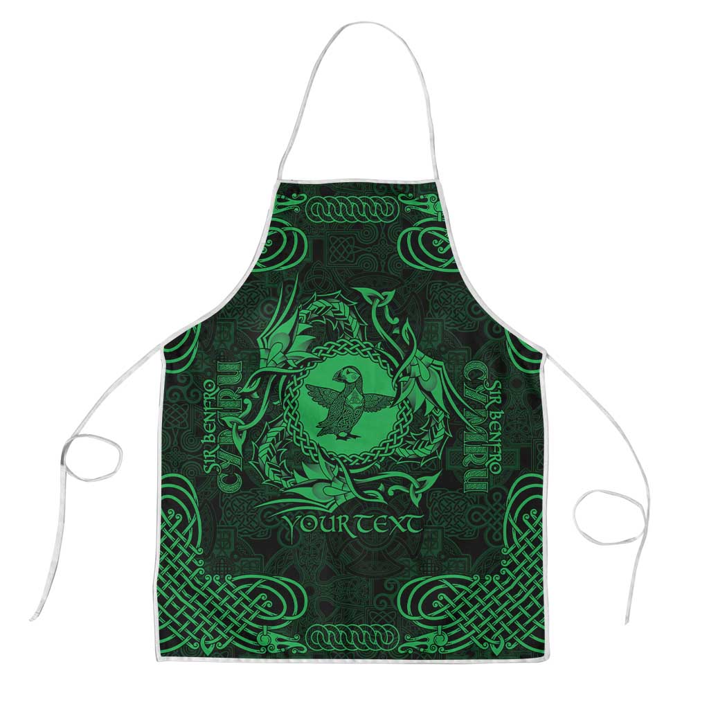 Personalized Pembrokeshire Sir Benfro Apron Green Puffin Celtic-inspired - Wonder Print Shop
