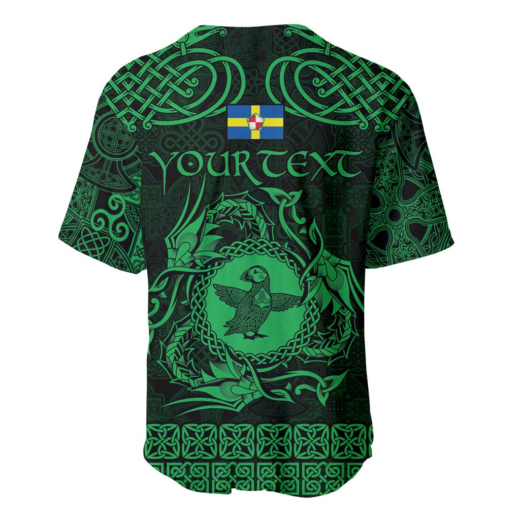 Personalized Pembrokeshire Sir Benfro Baseball Jersey Green Puffin Celtic-inspired - Wonder Print Shop