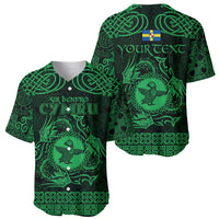 Personalized Pembrokeshire Sir Benfro Baseball Jersey Green Puffin Celtic-inspired - Wonder Print Shop