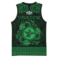 Personalized Pembrokeshire Sir Benfro Basketball Jersey Green Puffin Celtic-inspired - Wonder Print Shop