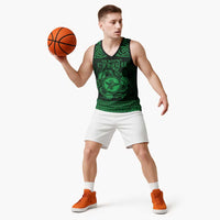 Personalized Pembrokeshire Sir Benfro Basketball Jersey Green Puffin Celtic-inspired - Wonder Print Shop