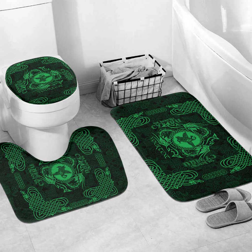 Personalized Pembrokeshire Sir Benfro Bathroom Set Green Puffin Celtic-inspired - Wonder Print Shop