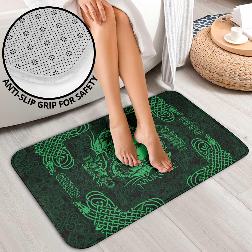 Personalized Pembrokeshire Sir Benfro Bathroom Set Green Puffin Celtic-inspired - Wonder Print Shop