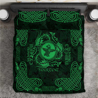 Personalized Pembrokeshire Sir Benfro Bedding Set Green Puffin Celtic-inspired - Wonder Print Shop