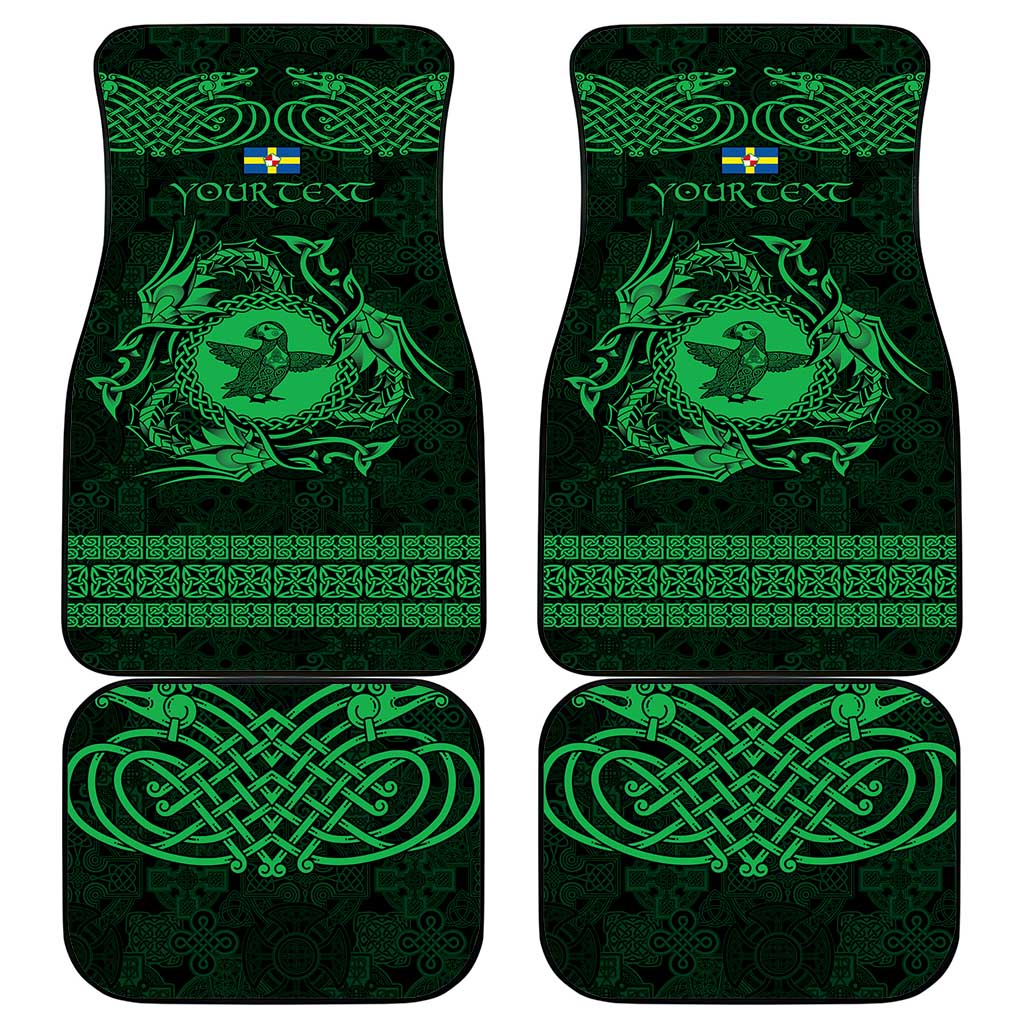 Personalized Pembrokeshire Sir Benfro Car Mats Green Puffin Celtic-inspired - Wonder Print Shop