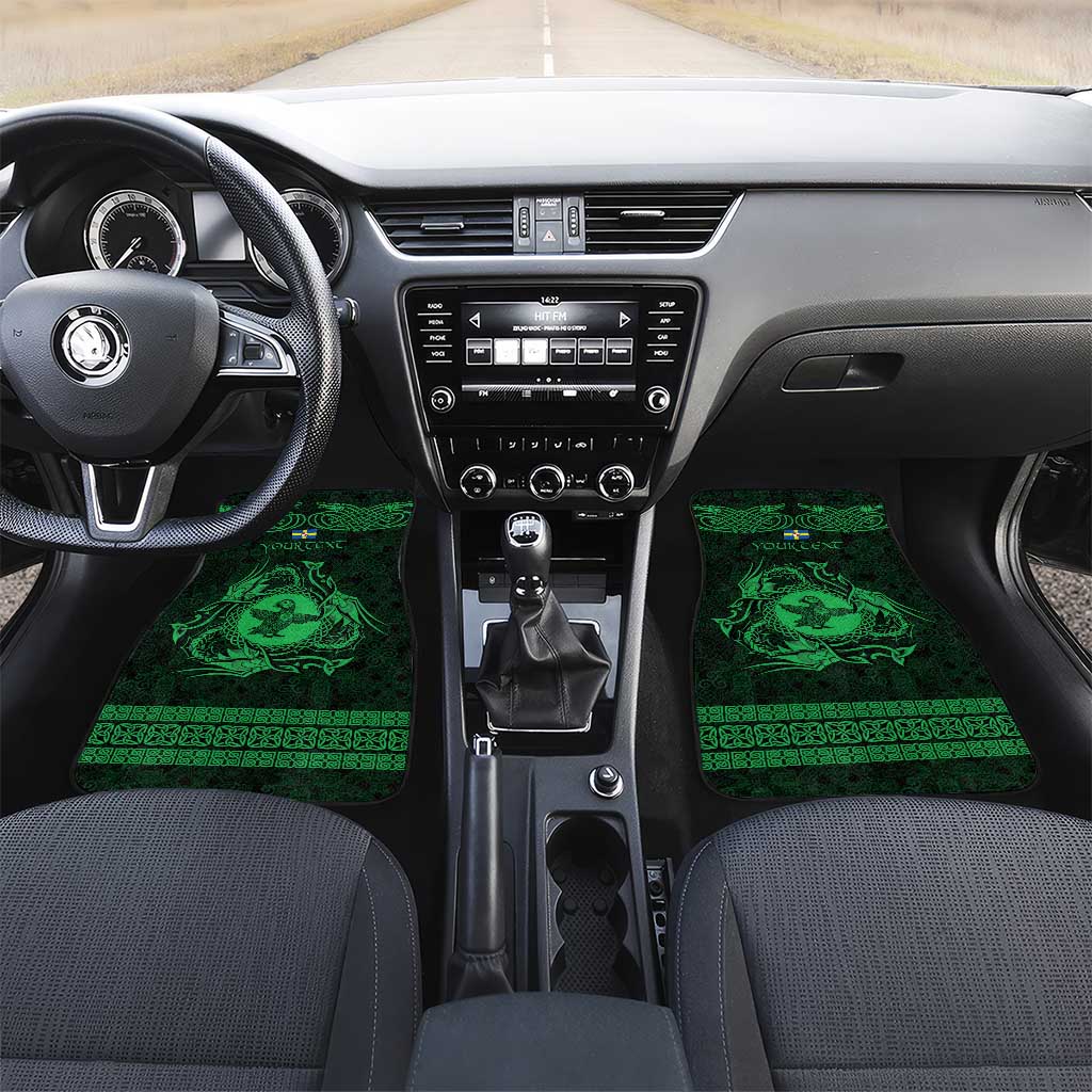 Personalized Pembrokeshire Sir Benfro Car Mats Green Puffin Celtic-inspired - Wonder Print Shop