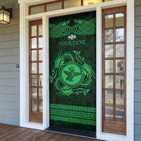 Personalized Pembrokeshire Sir Benfro Door Cover Green Puffin Celtic-inspired - Wonder Print Shop