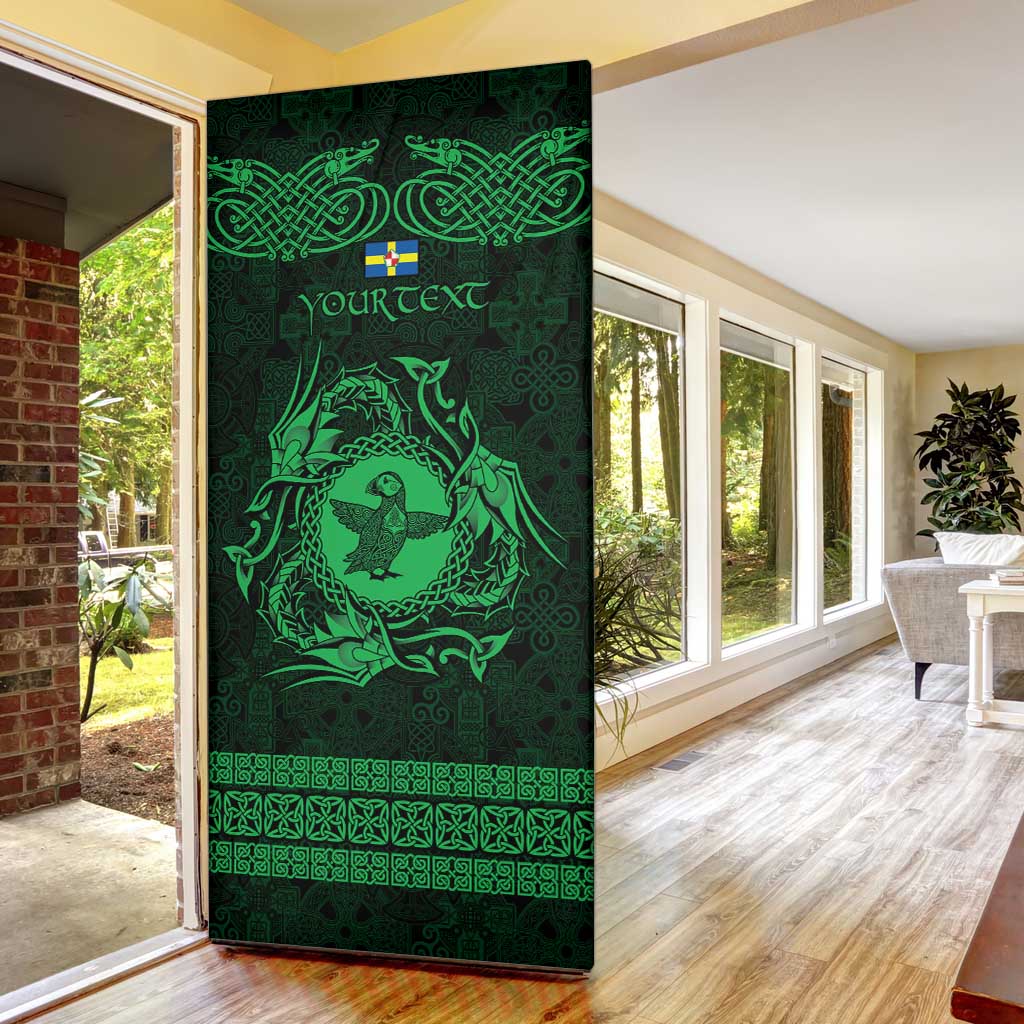 Personalized Pembrokeshire Sir Benfro Door Cover Green Puffin Celtic-inspired - Wonder Print Shop
