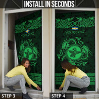 Personalized Pembrokeshire Sir Benfro Door Cover Green Puffin Celtic-inspired - Wonder Print Shop