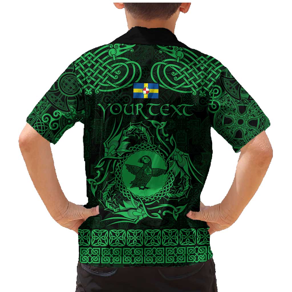 Personalized Pembrokeshire Sir Benfro Family Matching Mermaid Dress and Hawaiian Shirt Green Puffin Celtic-inspired - Wonder Print Shop