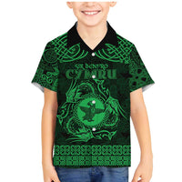 Personalized Pembrokeshire Sir Benfro Family Matching Mermaid Dress and Hawaiian Shirt Green Puffin Celtic-inspired - Wonder Print Shop