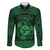 Personalized Pembrokeshire Sir Benfro Family Matching Off The Shoulder Long Sleeve Dress and Hawaiian Shirt Green Puffin Celtic-inspired - Wonder Print Shop
