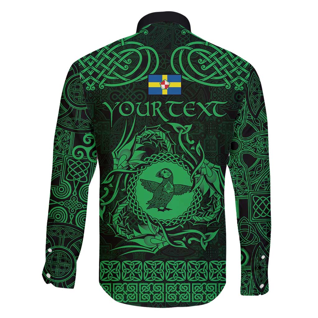 Personalized Pembrokeshire Sir Benfro Family Matching Short Sleeve Bodycon Dress and Hawaiian Shirt Green Puffin Celtic-inspired - Wonder Print Shop