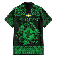 Personalized Pembrokeshire Sir Benfro Family Matching Summer Maxi Dress and Hawaiian Shirt Green Puffin Celtic-inspired - Wonder Print Shop