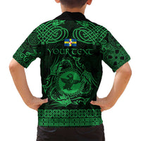 Personalized Pembrokeshire Sir Benfro Family Matching Tank Maxi Dress and Hawaiian Shirt Green Puffin Celtic-inspired - Wonder Print Shop