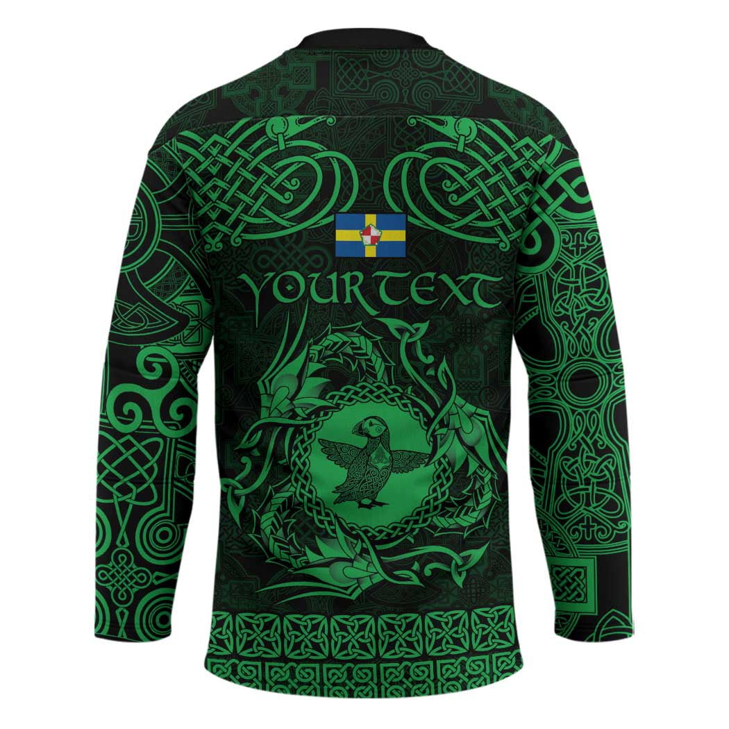 Personalized Pembrokeshire Sir Benfro Hockey Jersey Green Puffin Celtic-inspired - Wonder Print Shop