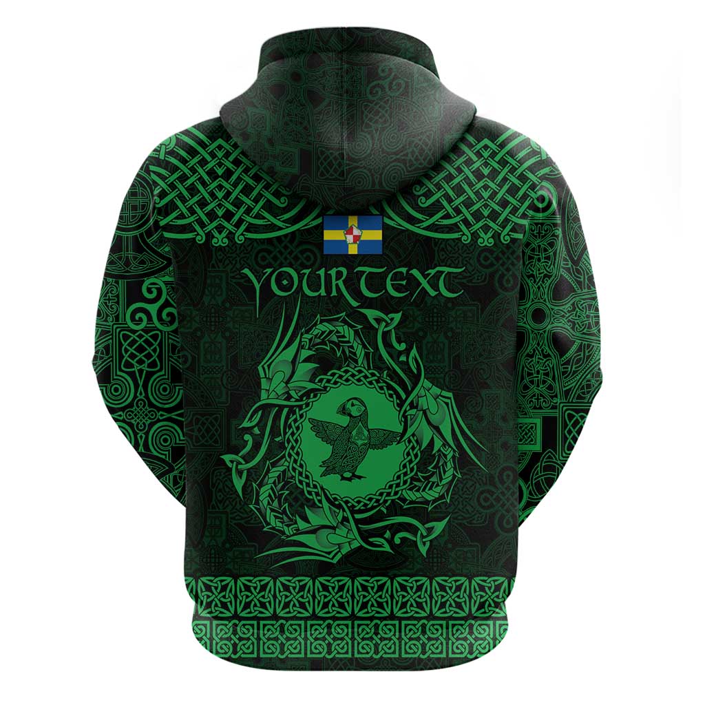 Personalized Pembrokeshire Sir Benfro Hoodie Green Puffin Celtic-inspired - Wonder Print Shop
