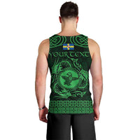Personalized Pembrokeshire Sir Benfro Men Tank Top Green Puffin Celtic-inspired - Wonder Print Shop