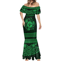 Personalized Pembrokeshire Sir Benfro Mermaid Dress Green Puffin Celtic-inspired - Wonder Print Shop