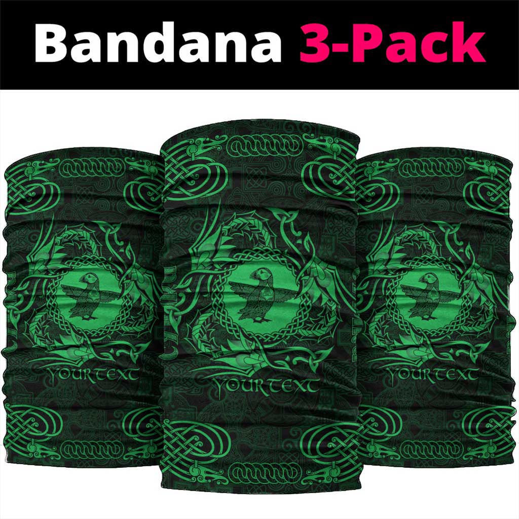 Personalized Pembrokeshire Sir Benfro Neck Gaiter Green Puffin Celtic-inspired - Wonder Print Shop