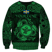 Personalized Pembrokeshire Sir Benfro Sweatshirt Green Puffin Celtic-inspired - Wonder Print Shop