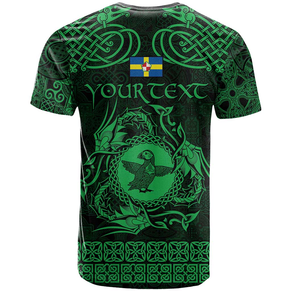 Personalized Pembrokeshire Sir Benfro T Shirt Green Puffin Celtic-inspired - Wonder Print Shop