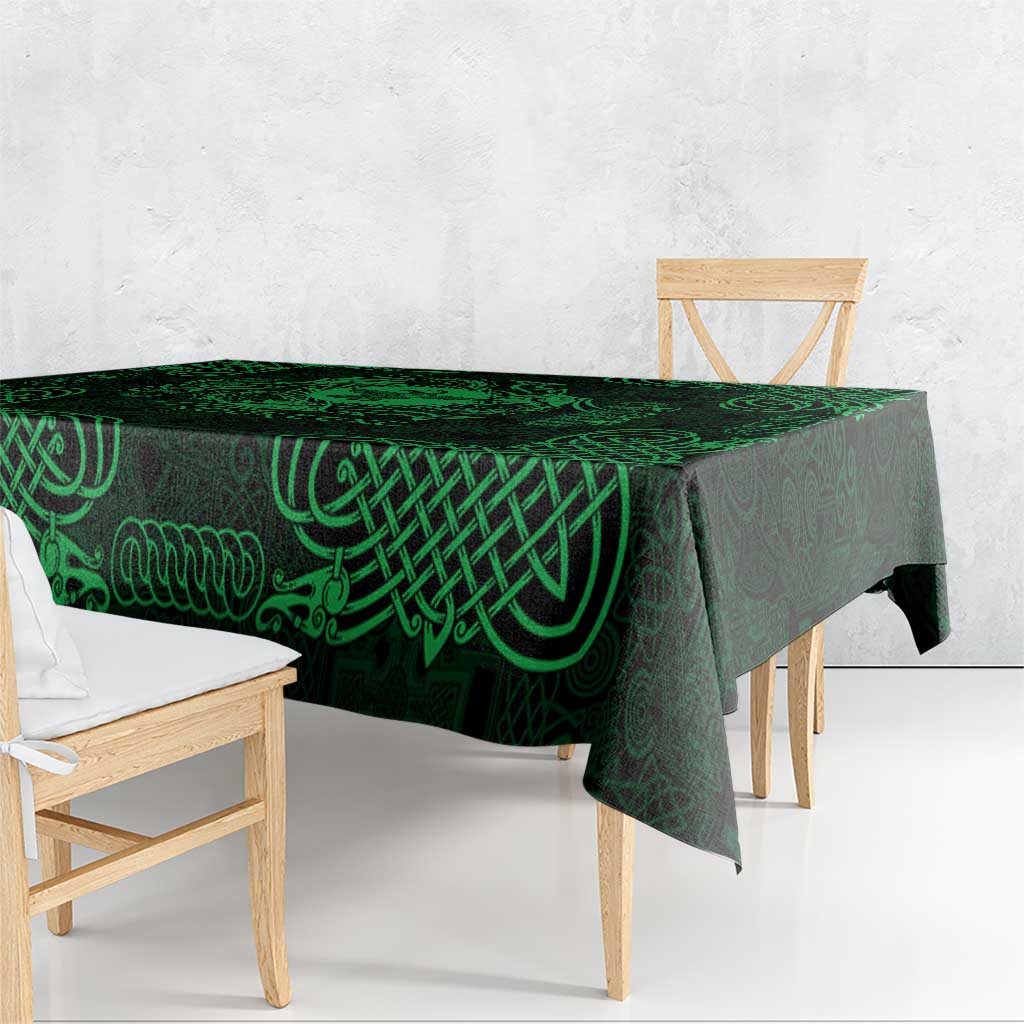 Personalized Pembrokeshire Sir Benfro Tablecloth Green Puffin Celtic-inspired - Wonder Print Shop