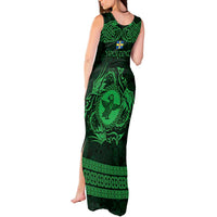 Personalized Pembrokeshire Sir Benfro Tank Maxi Dress Green Puffin Celtic-inspired - Wonder Print Shop