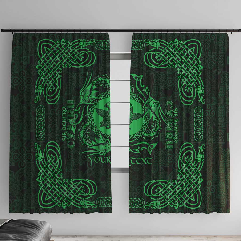 Personalized Pembrokeshire Sir Benfro Window Curtain Green Puffin Celtic-inspired - Wonder Print Shop