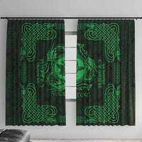 Personalized Pembrokeshire Sir Benfro Window Curtain Green Puffin Celtic-inspired - Wonder Print Shop