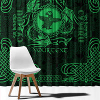 Personalized Pembrokeshire Sir Benfro Window Curtain Green Puffin Celtic-inspired - Wonder Print Shop