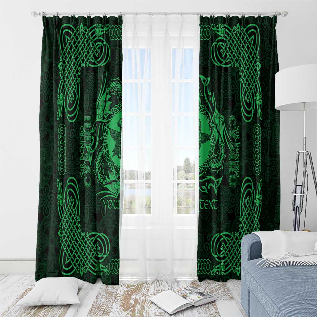 Personalized Pembrokeshire Sir Benfro Window Curtain Green Puffin Celtic-inspired - Wonder Print Shop
