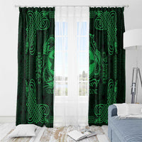 Personalized Pembrokeshire Sir Benfro Window Curtain Green Puffin Celtic-inspired - Wonder Print Shop