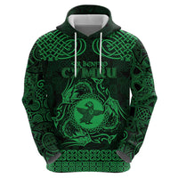 Personalized Pembrokeshire Sir Benfro Zip Hoodie Green Puffin Celtic-inspired - Wonder Print Shop