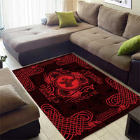 Personalized Pembrokeshire Sir Benfro Area Rug Red Puffin Celtic-inspired - Wonder Print Shop
