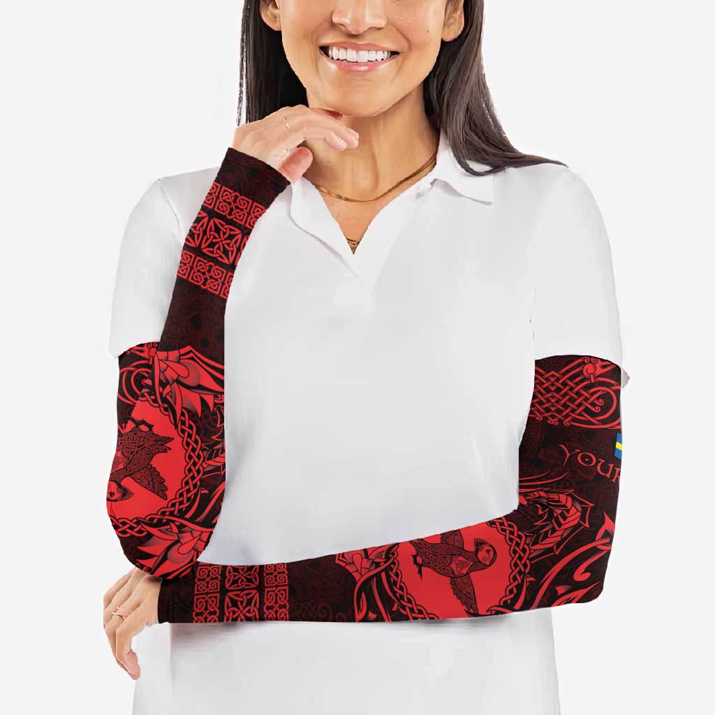 Personalized Pembrokeshire Sir Benfro Arm Sleeves Red Puffin Celtic-inspired - Wonder Print Shop